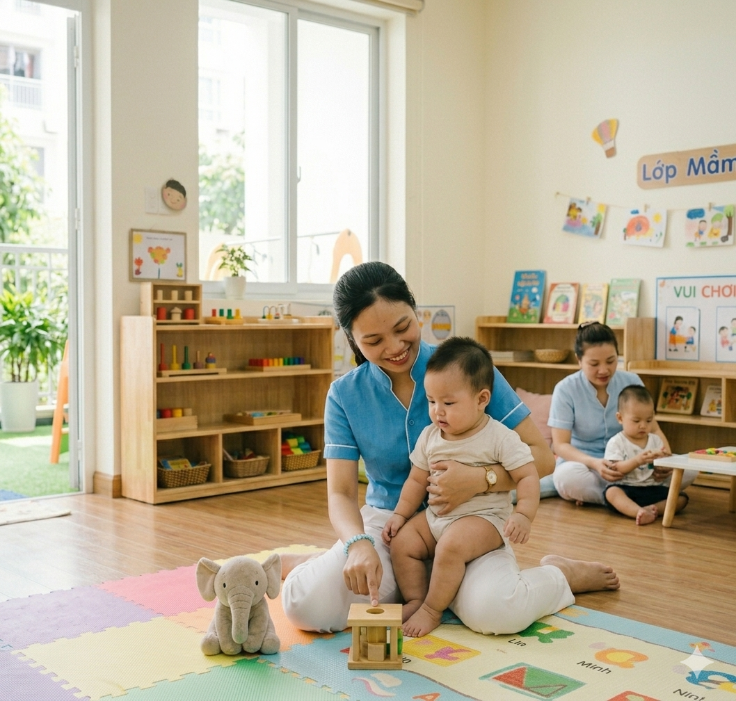 Giáo viên và trẻ tại Sky-Line